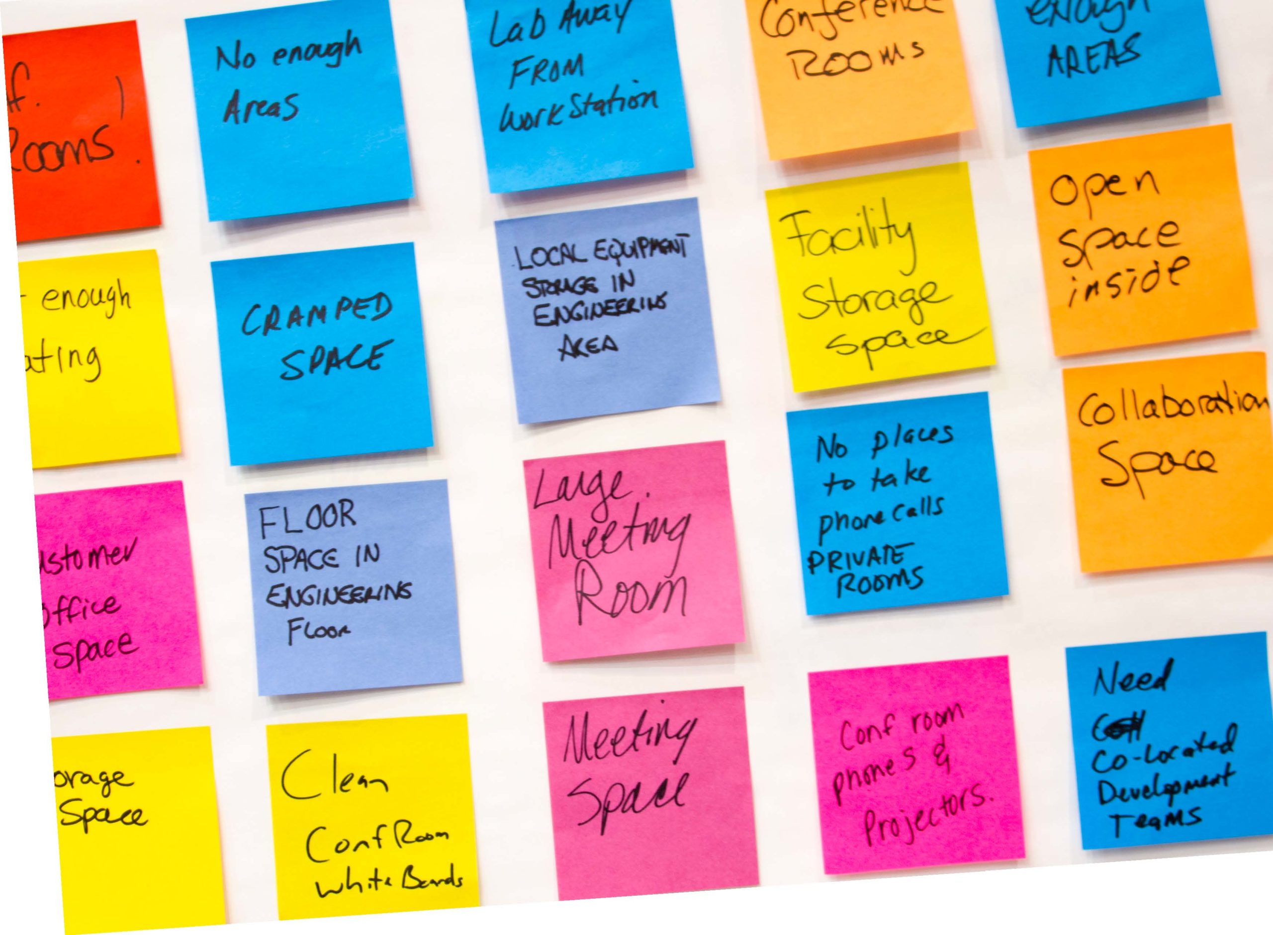 Multi-colored post-its with notes