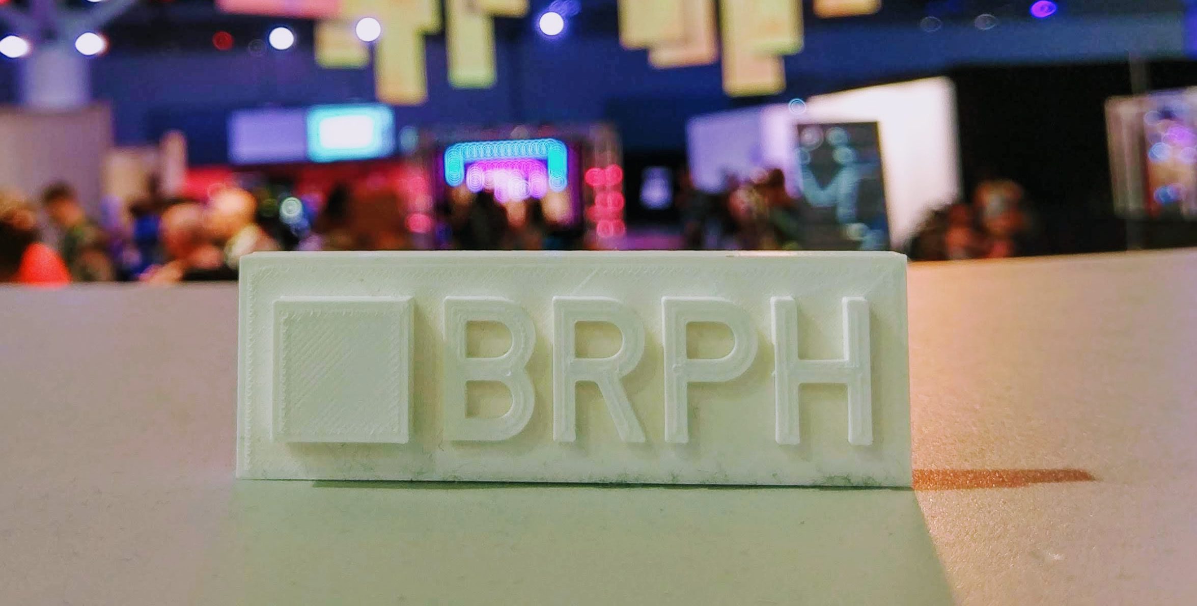 White BRPH 3D printed sign