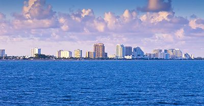 Skyline of city of Fort Lauderdale, Florida