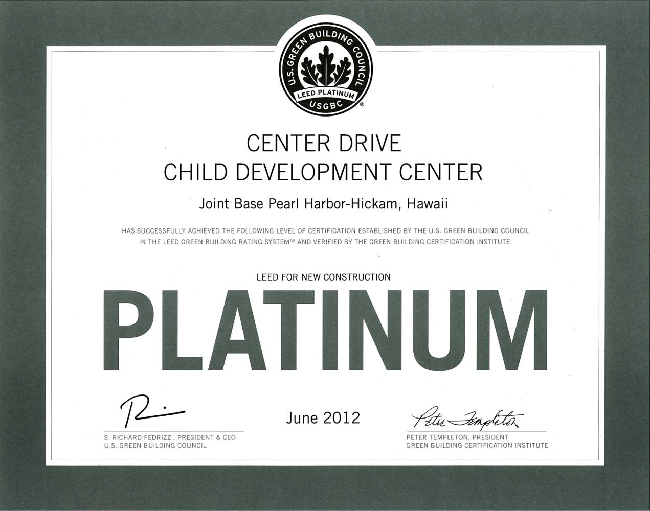 White and green certificate