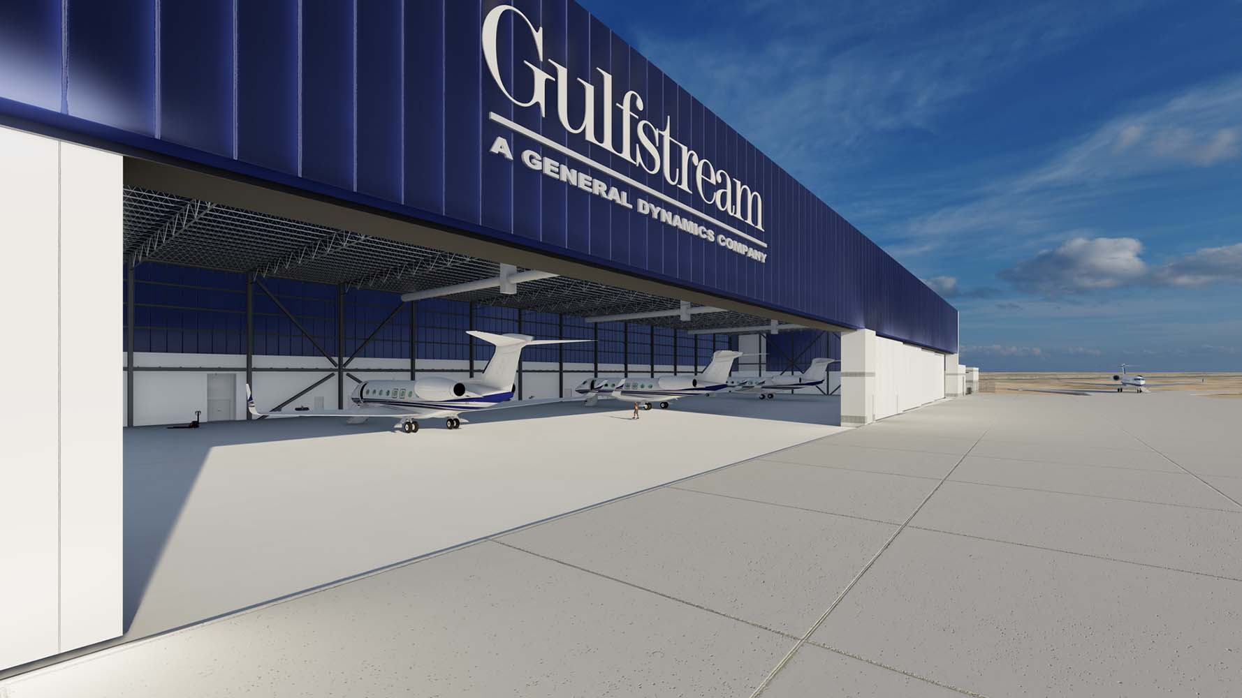 Gulfstream Aerospace Corp. engaged BRPH to design its newest maintenance, repair and overhaul (MRO) facility. Located at the Phoenix-Mesa Gateway Airport,