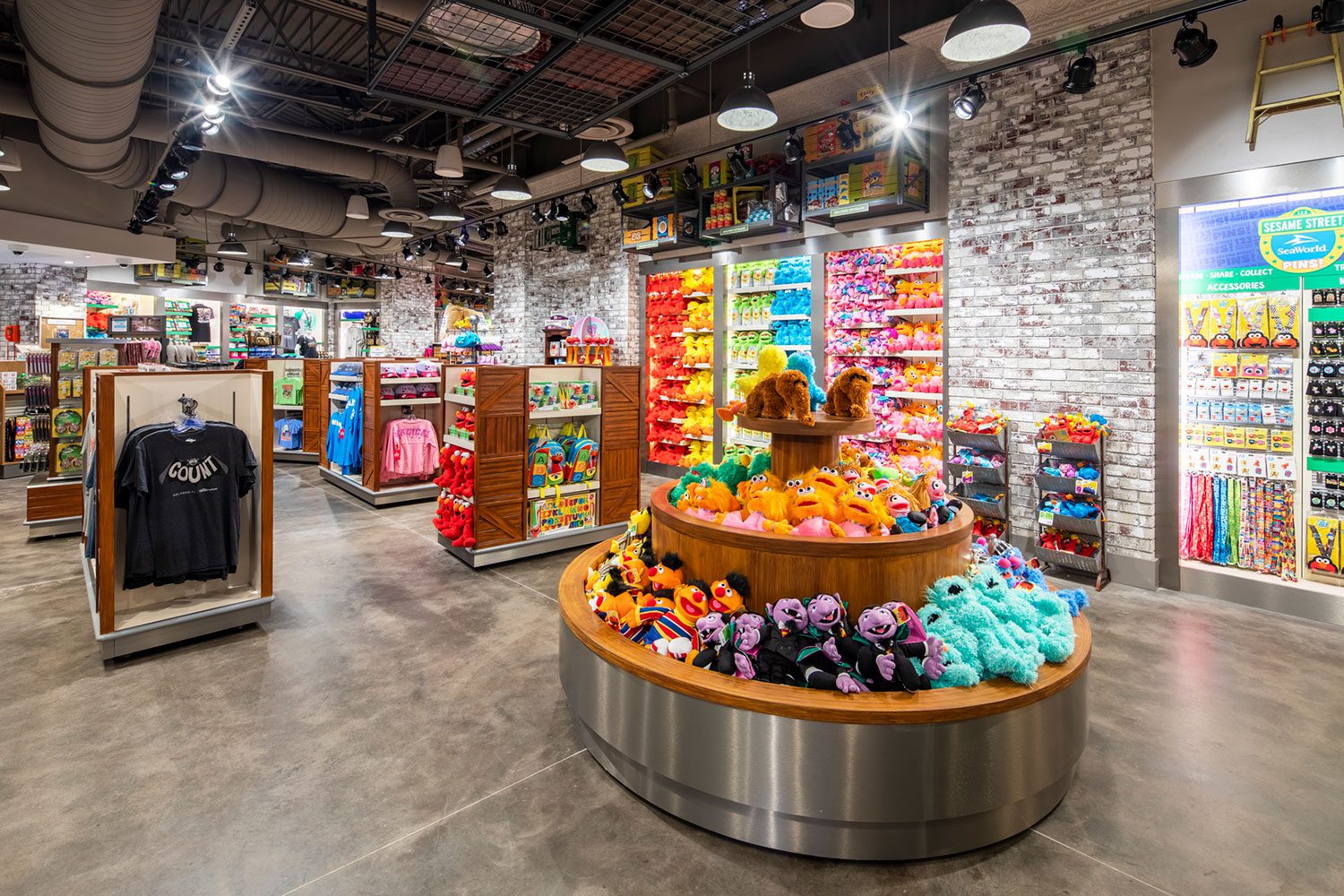 Interior Sesame Street gift shop with plush toys