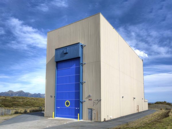 Alaska Aerospace Corporation’s Kodiak Launch Complex Payload Processing Facility Exterior photo of building