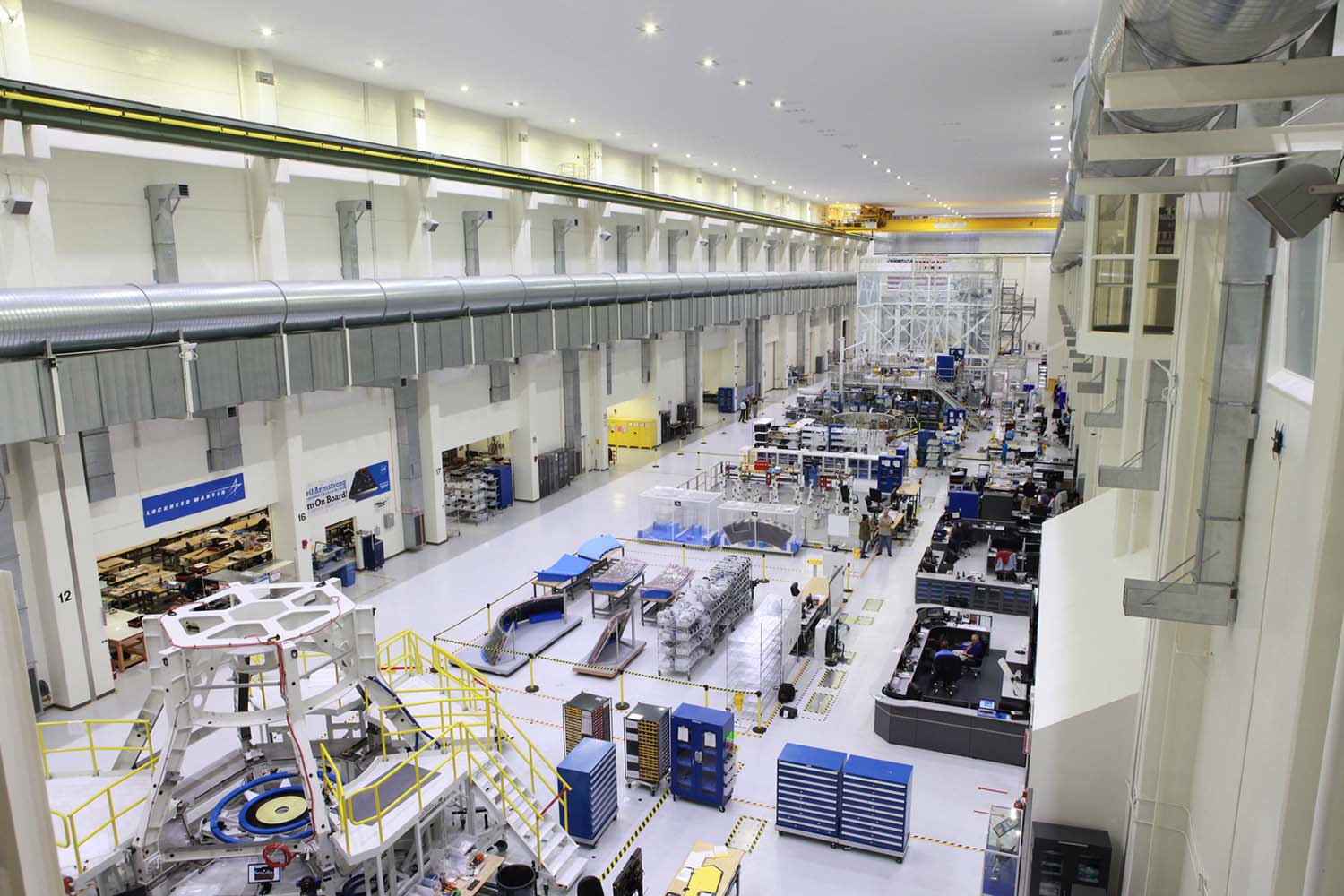 Interior photo of the NASA Operations 7 Checkout Assembly and Payload Processing Services for the Orion space program,