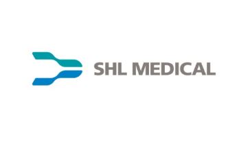 SHL logo with blue/green lines