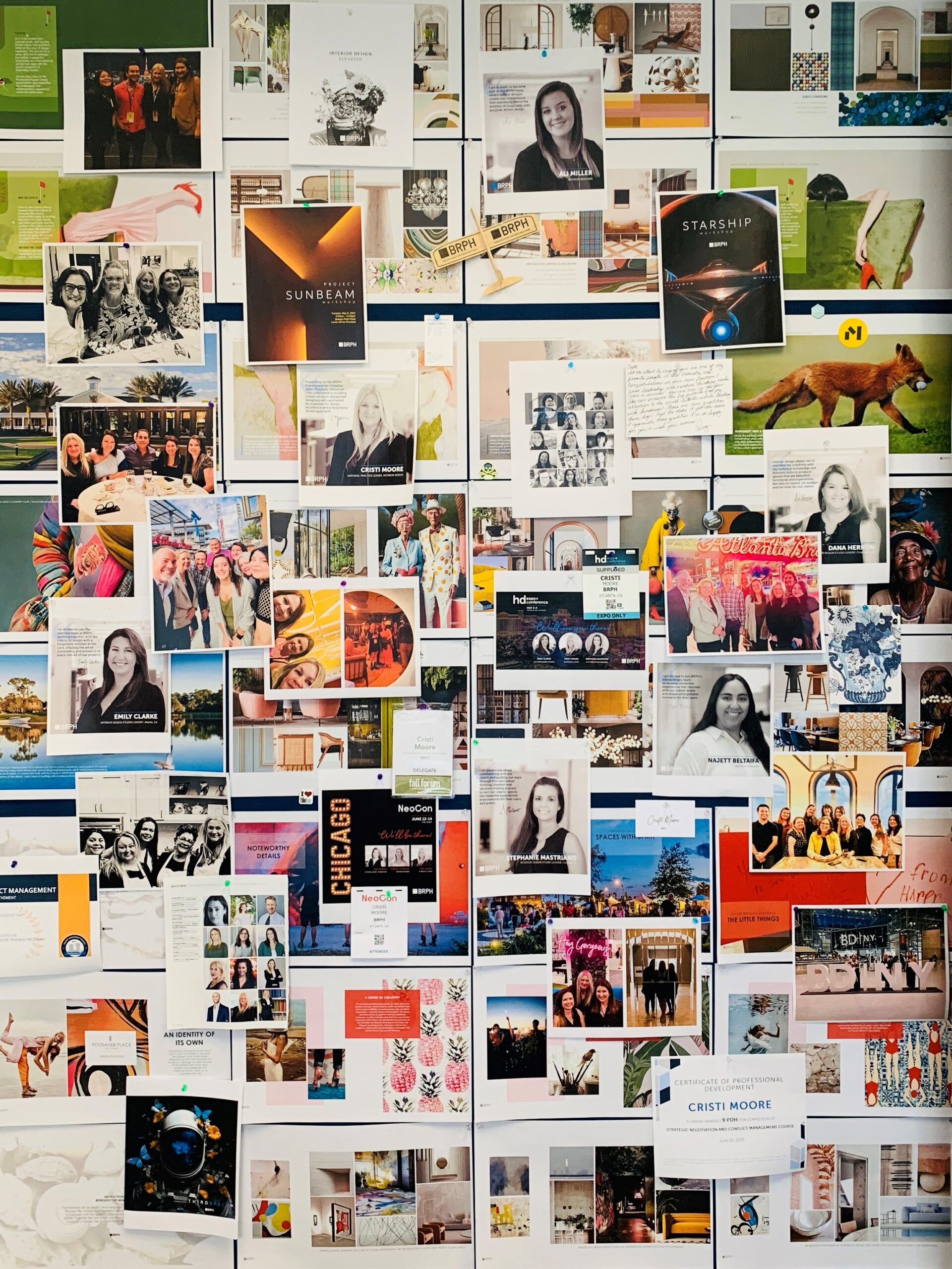 Wall of various photos