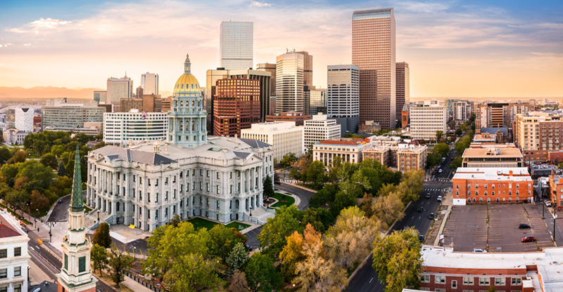 Skyline of City of Denver, CO